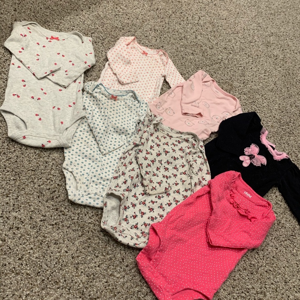 Baby girl onesie lot